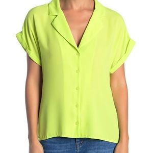 New LUSH Neon Chiffon Blouse Nordstrom